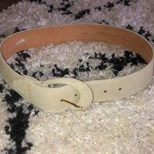 Giorgio Armani cream leather belt suede